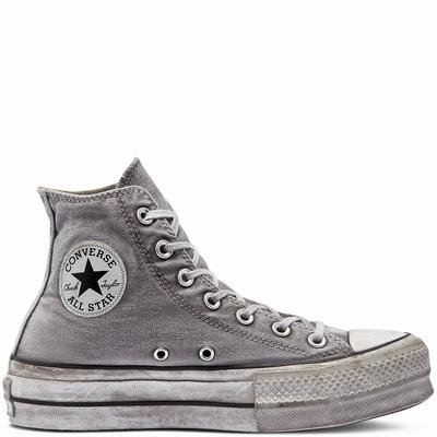 Converse Chuck Taylor All Star Lift Smoked Canvas - Miesten Platform Kengät - Harmaat/Valkoinen